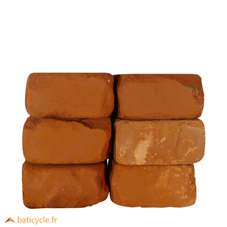 Briques rouges RETRO - 21,5 cm - Occasion - Réemploi - Bâticycle